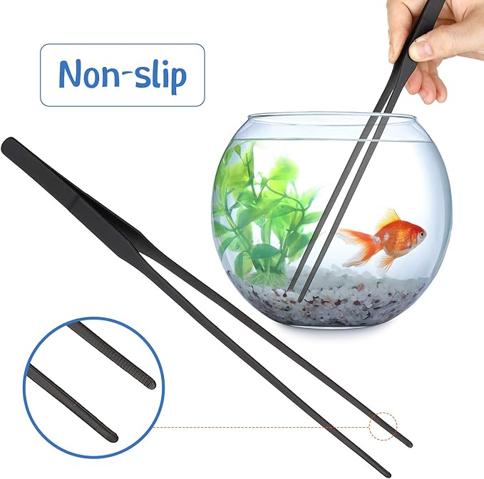 Weewooday 3 Pieces Axolotl Tank Accessories, Extra Long Tweezers for Aquarium, Coral Feeder Long Syringe, Fish Feeding Tongs Tweezers for Reef Roids Aquatic Plant Spider Snake Lizard