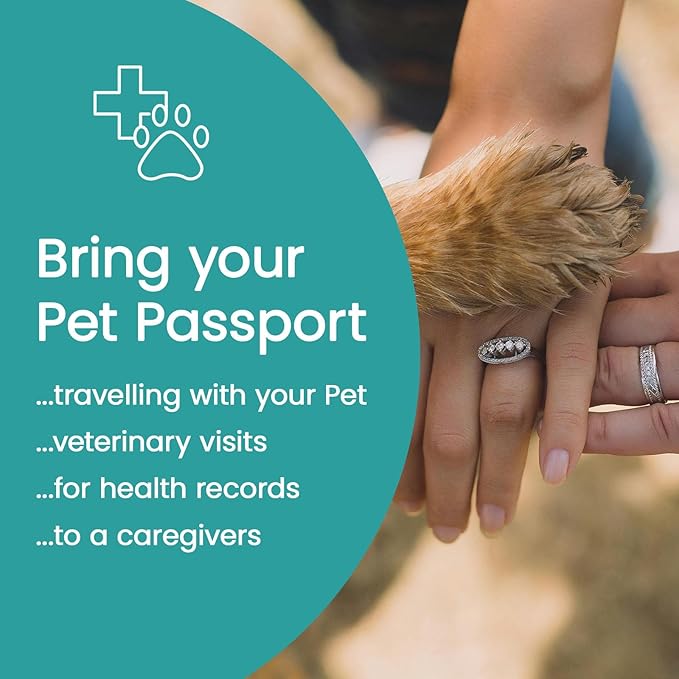 Color Premium PU Leather stitch-sewn Pet Passport Medical Record for Pet Health and Vaccination English + Spanish for Cat, Dog, Puppy and Kitten (Midnight, Single)