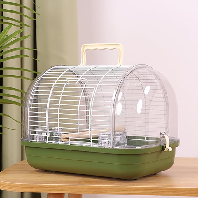 Small Bird Cage, Transparent Bird Travel Carrier, Full View Cockatiel Cage with Sturdy Design, Compact Aviary with Durable Construction, Indoor Outdoor Balcony Living Room Park Parakeet