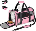 Cat Carrier Pet Carriers Airline Approved for Small Dogs Kitten Carriers for Small Medium Cats Under 15lb, Collapsible Soft Sided TSA Approved Travel Carrier, Pink