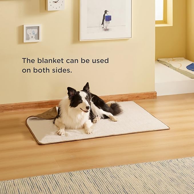 Bedsure Waterproof Dog Blankets for Large Dogs - Large Cat Blanket Washable for Couch Protection, Sherpa Fleece Puppy Blanket, Soft Plush Reversible Throw Furniture Protector, 40"X50", Camel
