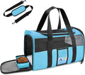 Refrze Pet Carrier Airline Approved, Cat Carriers for Medium Cats Small Cats, Soft Dog Carriers for Small Medium Dogs, TSA Approved Pet Carrier for Cat Dogs of 15 Lbs, Puppy Carrier,Blue
