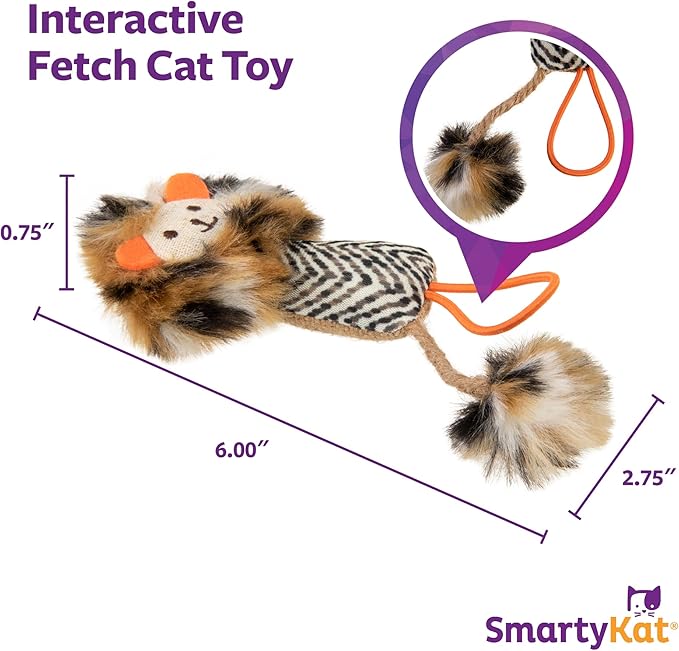 SmartyKat Instincts Prideful Player HappyNip Launch & Chase Cat Toy for Indoor Cats & Kittens, Launchable Toy with Catnip & Silverine