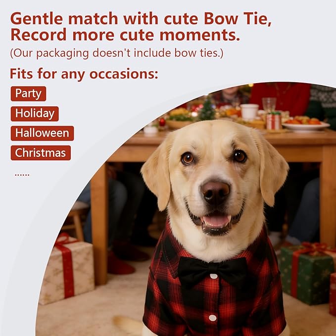 Koneseve Dog Shirt, Pet Plaid Clothes Shirt T-Shirt, Sweater Bottoming Shirt for Small Dog Cat Puppy Grid Adorable Wearing Stylish Cozy Halloween,Christmas Costumes (Red;S/Small)