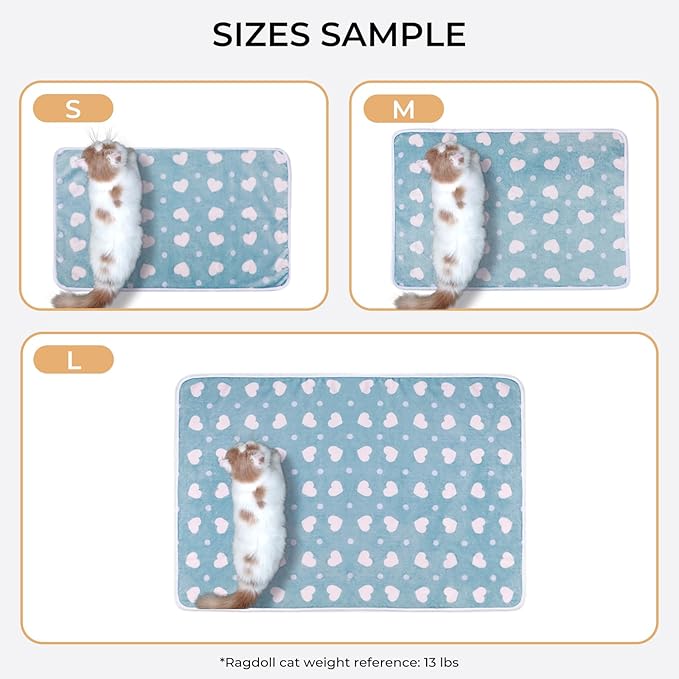 1 Pack 3 Blankets Super Soft Cute Dot Pattern Pet Blanket Flannel Throw for Dog Puppy Cat Purple/Pink/Cyan Medium