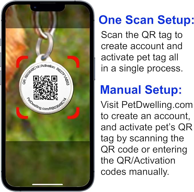 Pet Dwelling QR Code Pet ID Tag – Smart Dog & Cat ID Tags for Pet Safety, Free Personalized Online Profile, Instant Scan Alerts, AI Insights (Yellow Paw)