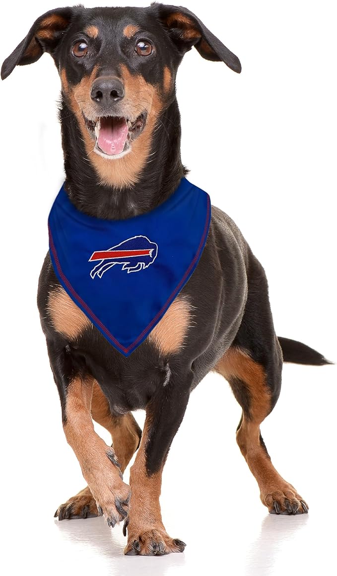 Pets First NFL Buffalo Bills TIE Bandana, Large/X-Large. Dog Bandana Scarf Bib for Pet Cat Dog. The Ultimate Game-Day, Party Bandana (BUF-3550-L-XL)