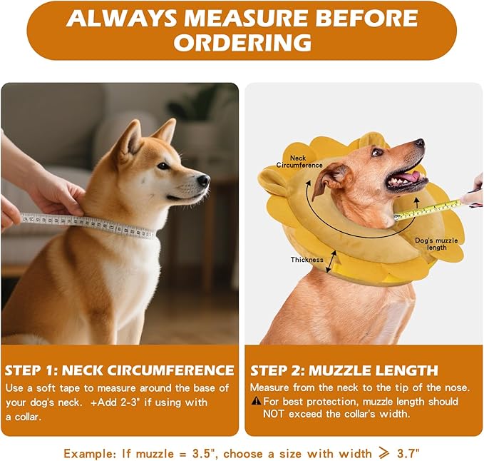 IEUUMLER Inflatable Recovery Dog Collar, Protective Donut Cone, Adjustable Soft Collar for Dog and Cat After Surgery Prevent from Biting & Scratching EU002 - Unicorn M+