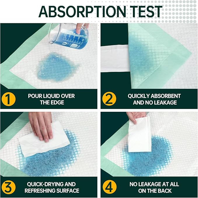 Disposable Bed Pads 40"X40" Extra Large Pee Pads for Incontinence 140 Gram Heavy Duty Super Absorbent Underpads Waterproof Chucks Pads for Adults, Elderly or Pets [100x100CM, 25pcs]
