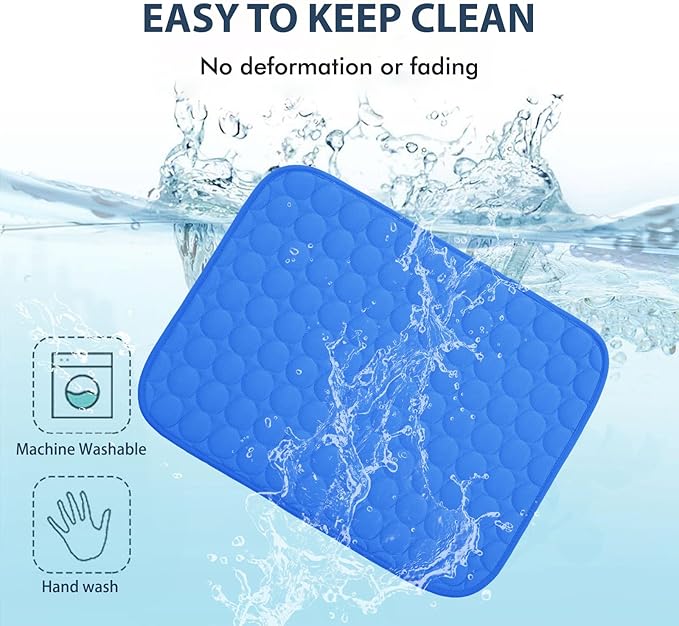 MICROCOSMOS Summer Cooling Mat & Sleeping Pad- Water Absorption Top, Materials Safe, Easy Carry, EZ Clean. Keep Cooling for Pets, Kids and Adults.(Navy Blue, 19" x 15")
