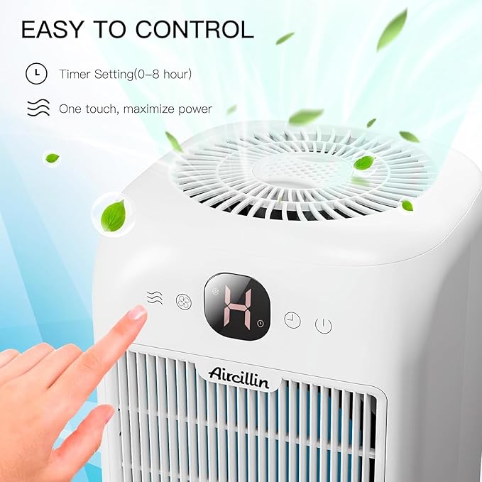 Air Purifiers for Home Bedroom Up to 908 Sq Ft, Air Purifiers with HEPA Filter Aromatherapy,Turbo Boost Button, Sleep Mode, White