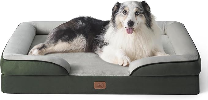 Bedsure XL Orthopedic Dog Bed for Extra Large Dogs - Waterproof XLarge Dog Cat Bed, Comfort Dogs Couch Sofa with Washable Removable Cover, Pet Bed with Nonskid Bottom, Boreal Canopy Green, 42"