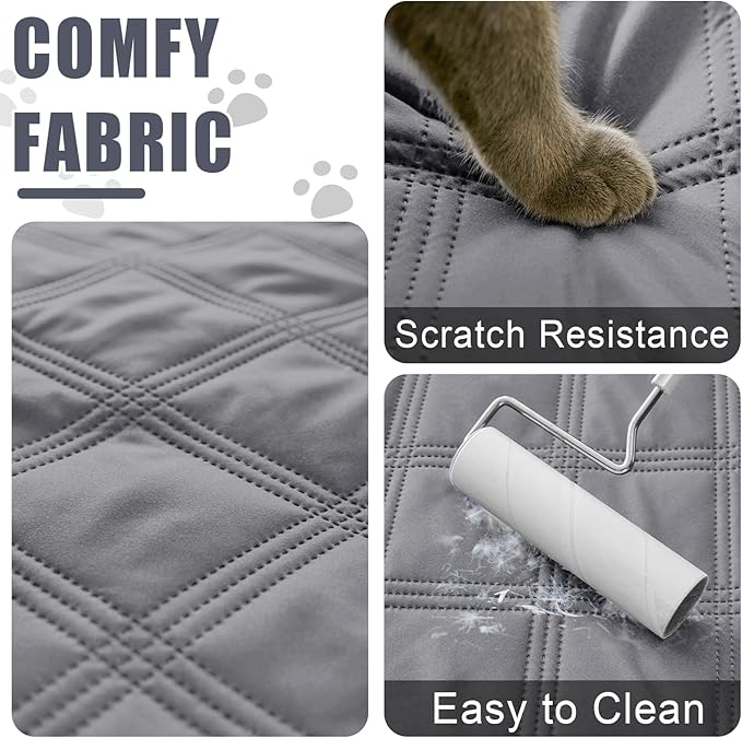 Smiry Waterproof Dog Bed Cover Blanket 30x53, Soft Reversible Pet Blanket, Washable Leakproof Cats Dogs Couch Cover for Sofa, Couch, Furniture, Grey/Light Grey