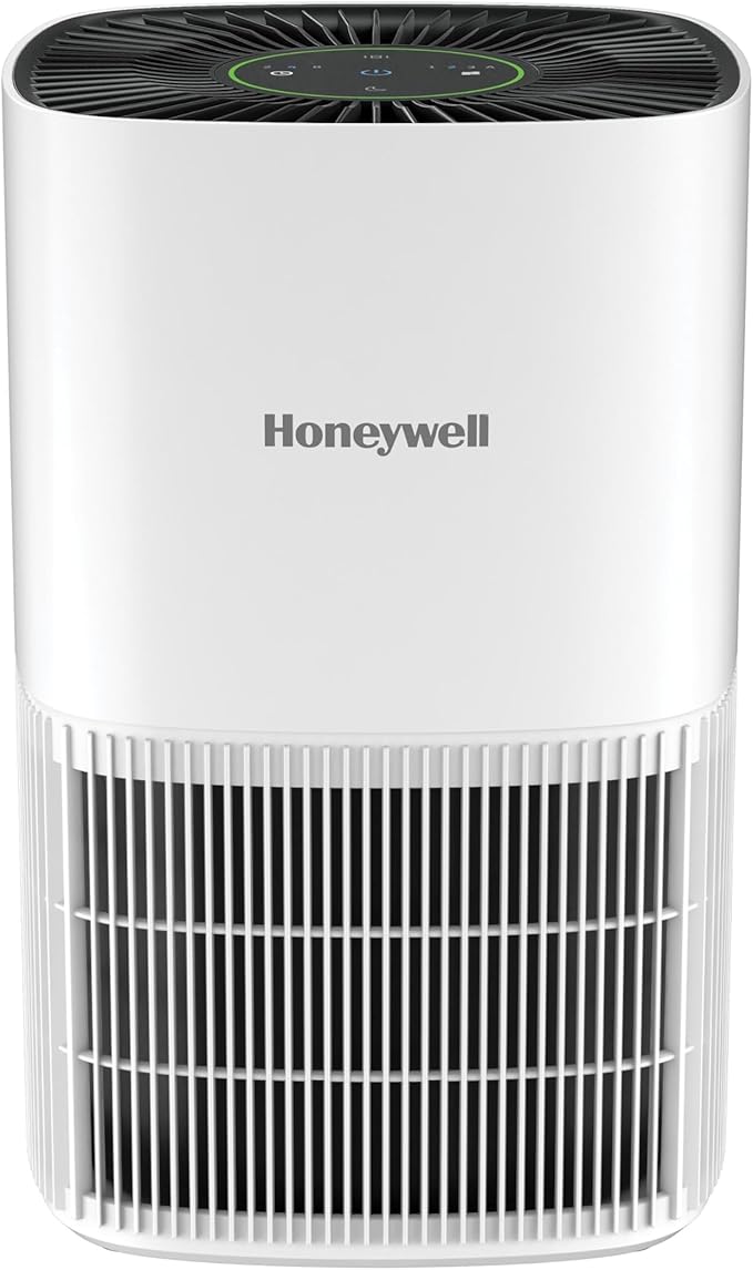 Honeywell Allergen Plus Compact HEPA Small Room Air Purifiers for Home, Up to 530 Ft² Coverage, 3-in-1 Filter, Pet Dander, Smoke & Odor Reducer Air Quality Sensor with Auto Mode, White, HPA125W