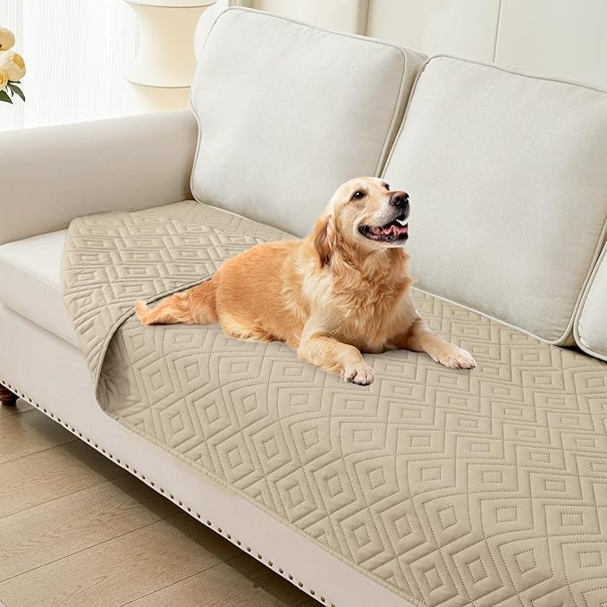 hyha Waterproof Dog Blanket, Soft Dog Bed Cover Pet Blankets, Waterproof Sofa Couch Cover for Dogs Washable, Reversible Pet Couch Covers for Sofa Furniture (30x70 Inch, Taupe/Taupe)
