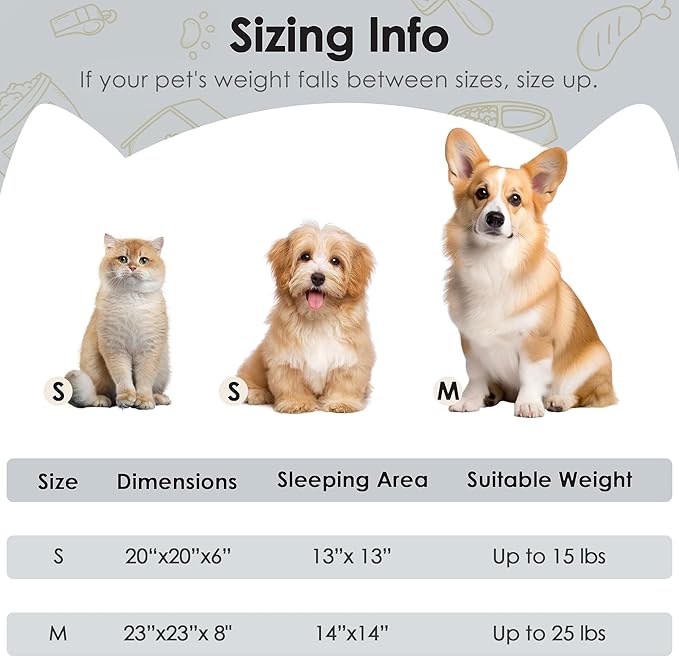 Dog Beds Large Sized Dog and Cats, 32in Pet Beds for Large Pet, Washable Indestructible Extra Large (Light Grey)
