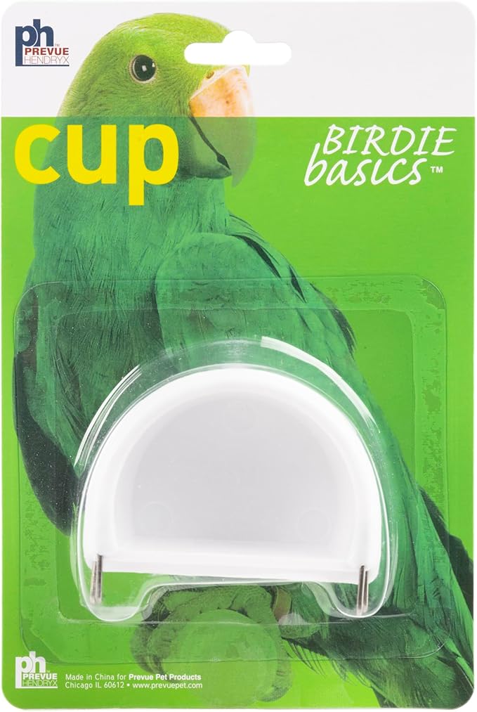 Prevue Pet Products BPV1181 2-Pack Universal Plastic Hanging Cups for Small Birds, Colors Vary