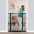 Fairy Baby 40.5" Extra Tall Baby Gate No Drill, 29.6"-40.5" Extra Wide Wide Dog Pet Gate Indoor, Metal Pressure Mounted Safety Child Kid Gate, Auto Close Pet Cat Proof Gate for Stairs Doorway, Black
