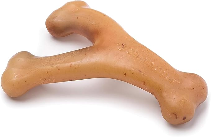 Benebone Wishbone Durable Dog Chew Toy for Aggressive Chewers, Real Chicken, Made in USA, Small, for Any breed