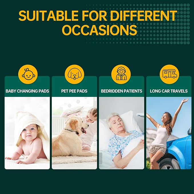Disposable Bed Pads 40"X40" Extra Large Pee Pads for Incontinence 140 Gram Heavy Duty Super Absorbent Underpads Waterproof Chucks Pads for Adults, Elderly or Pets [100x100CM, 25pcs]