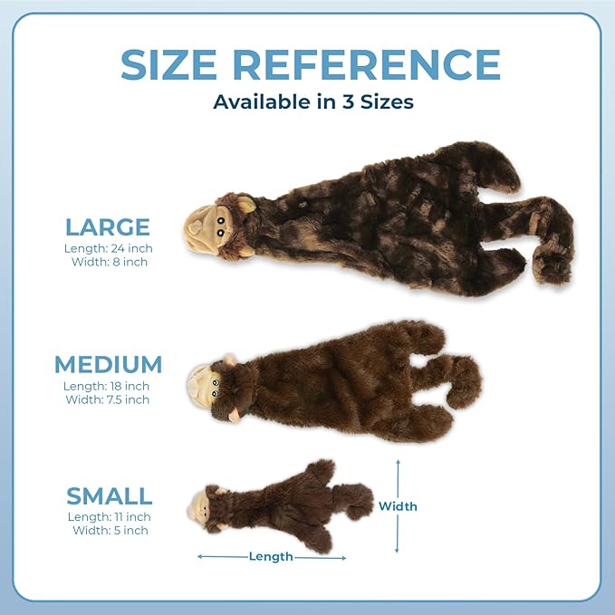Best Pet Supplies Squeaky Dog Toys with Soft Durable Fabric for Small, Medium and Large Pets Interactive Toy for Indoor Play, Supports Active Biting and Play - Monkey, Squirrel, Medium