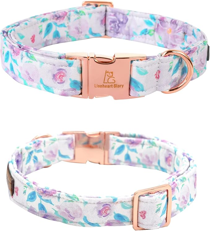 Lionheart glory Purple Dog Collar, Adjustable Dog Collar with Bowtie, Pet Gift Collar for Dog Soft Bowtie Dog Collars for X-Large Dogs