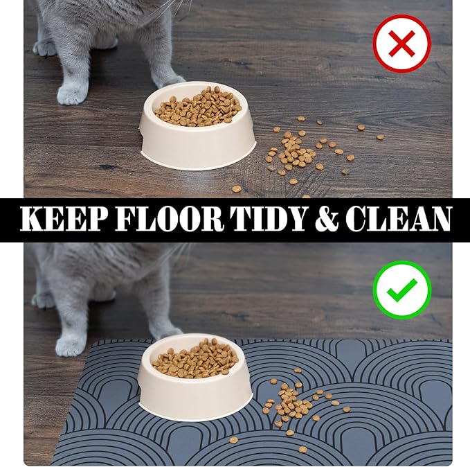 Dog Food Mats for Floors Absorbent, Pet Cat Food Mat - Quick Dry Dog Mat for Food and Water Boho Pet Supplies