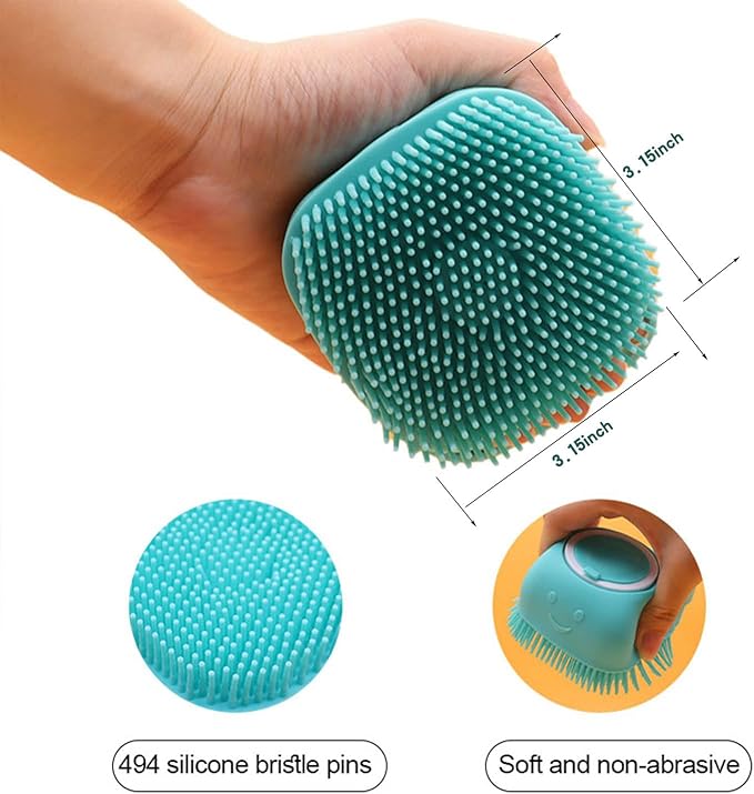 Pets Bath Brush | Scrubber for Bath | Dog Shampoo Brush | Dog Washing/Shower Brush, Suitable for Short/Long Haired Dogs, Dog Brush for Shedding, Bathing, Massaging & Grooming (blue) (blue)