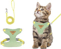 wanheart Cat Harness and Leash Set Escape-Proof Adjustable cat Leash and Harness Combo Suitable for All cat Breeds (Green, M)