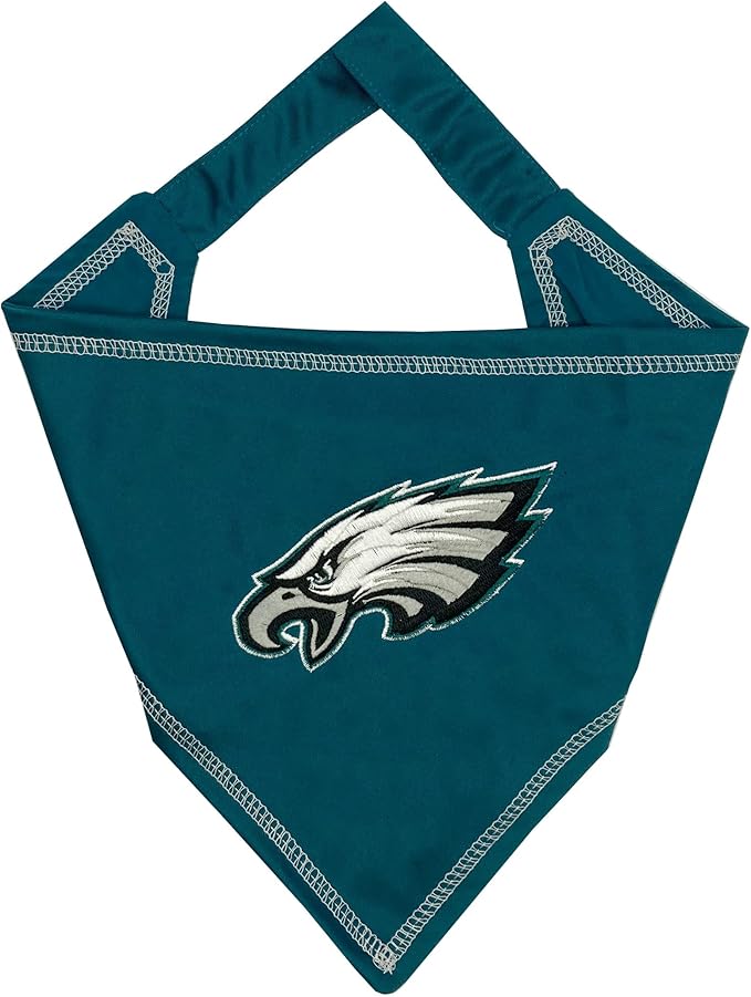Pets First NFL Philadelphia Eagles TIE Bandana, Large/X-Large. Dog Bandana Scarf Bib for Pet Cat Dog. The Ultimate Game-Day, Party Bandana