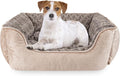 JOEJOY Rectangle Dog Bed for Large Medium Small Dogs Machine Washable Sleeping Dog Sofa Bed Non-Slip Bottom Breathable Soft Puppy Bed Durable Orthopedic Calming Pet Cuddler, Multiple Size, Beige