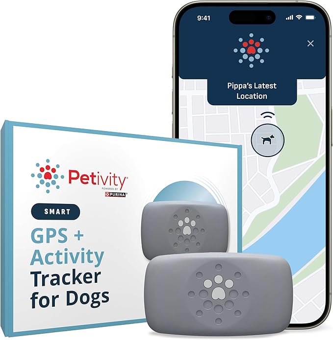 Petivity Smart GPS and Activity Pet Tracker for Dogs Powered by Purina, Waterproof Real Time Tracking GPS Dog Collar, Downloadable App, Subscription Required