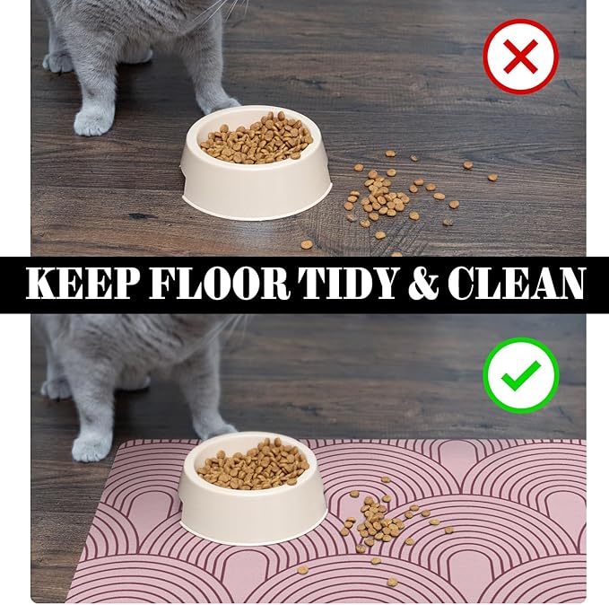 Dog Food Mats for Floors Absorbent, Pet Cat Food Mat - Quick Dry Dog Mat for Food and Water Boho Pet Supplies