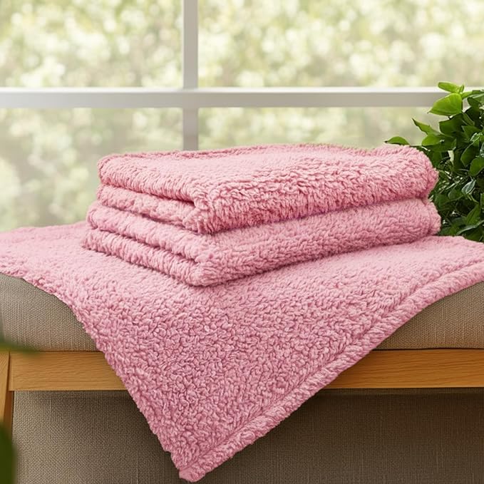 Luciphia 1 Pack 3 Calming Dog Blanket Fluffy Premium Fleece Pet Blankets Soft Sherpa Throw for Dogs Puppy Cat Pink Small (23" x16")
