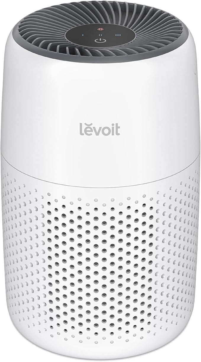 LEVOIT Air Purifiers for Bedroom Home Dorm, AHAM Verified, 3-in-1 Filter Cleaner With Aroma Pad, Filters Smoke, Allergens, Pet Dander, Odor, Dust, Office, Desktop, Core Mini-P, White