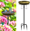 Daoeny 35In Metal Bird Bath for Outside, Vintage Bird Bath Bowl, Detachable Birdbath & Birdfeeder with 5 Prongs Base Stake, Bird Baths for Outdoors Garden Yard Lawn Decor (Antique Golden)