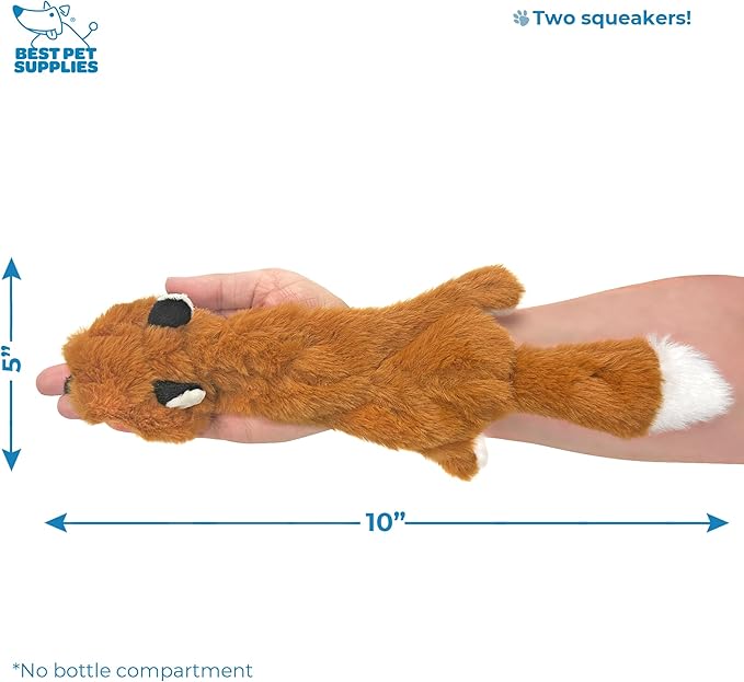 Best Pet Supplies Squeaky Dog Toys with Soft Durable Fabric for Small, Medium and Large Pets Interactive Toy for Indoor Play, Supports Active Biting and Play - Fox, Raccoon, Small