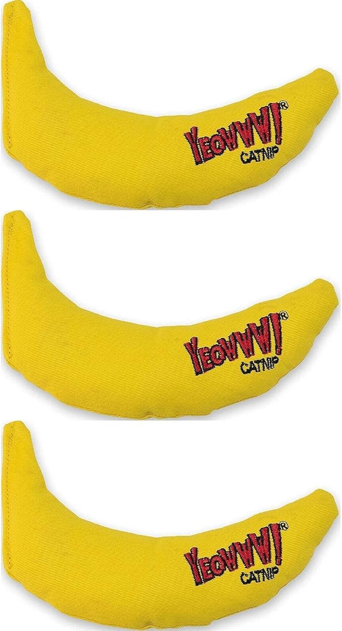 YEOWWW! DuckyWorld 100% ORGANIC CATNIP Leaf & Flower Cat Toy BANANA 3 PACK