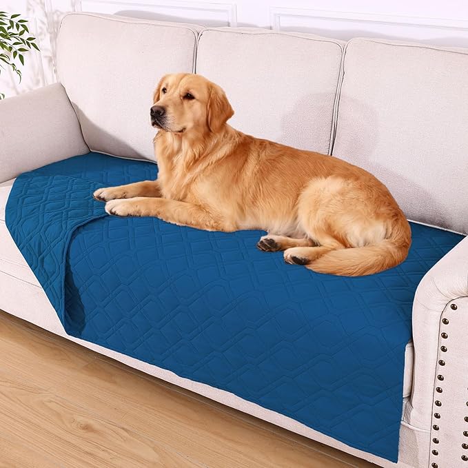 hyha Waterproof Dog Bed Blanket, Soft Pet Blankets, Waterproof Couch Cover for Dogs, Reversible Sofa Covers Washable for Furniture (40x80 Inch, Navy Blue/Navy Blue)
