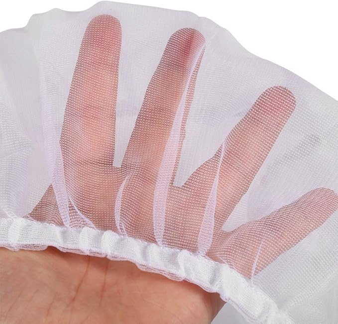 Birdcage Nylon Mesh Net Cover Guard Pet Birds Parrot Cage Seed Catcher Soft Ventilated Birdcage Skirt M Size(White)