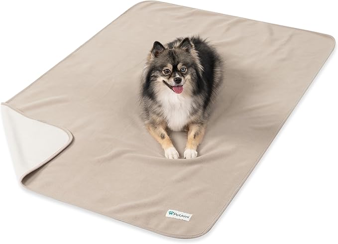 PetAmi Waterproof Dog Blanket for Small Medium Pets Dogs Cats, Pet Couch Cover Protector for Furniture, Reversible Washable Soft Fleece Cat Blanket for Bed Couch Sofa, 29x40 (Taupe/Beige)