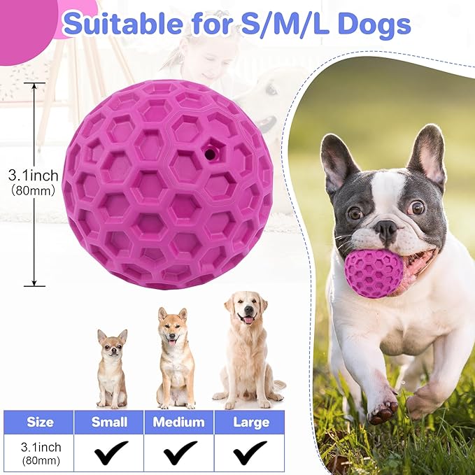 Interactive Squeaky Dog Balls, Dog Toys for Aggressive Chewers Large Breed for Relieving Anxiety, Tough Dog Chew Toys Balls for Aggressive Chewers, Outdoor Squeaky Cognitive Dog Toys