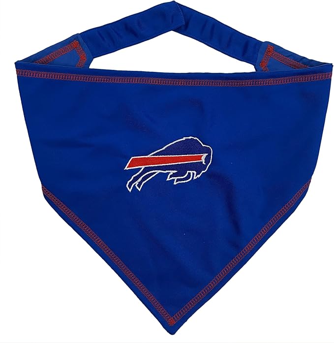 Pets First NFL Buffalo Bills TIE Bandana, Large/X-Large. Dog Bandana Scarf Bib for Pet Cat Dog. The Ultimate Game-Day, Party Bandana (BUF-3550-L-XL)
