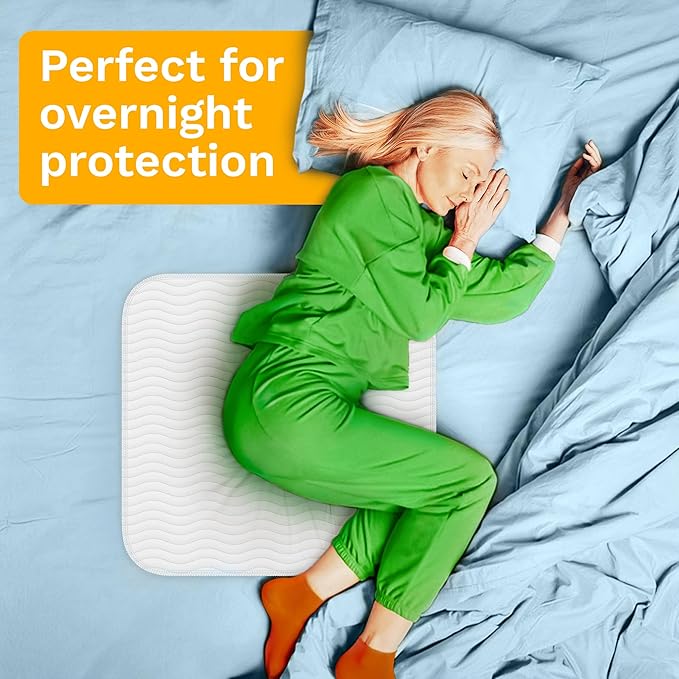 GREEN LIFESTYLE Washable Underpads - Large Bed Pads for use as Incontinence Bed Pads, Reusable Pet Pads, Great for Dogs, Cats, Bunny, Seniors Bed Pad (Pack of 4 - 30x34)