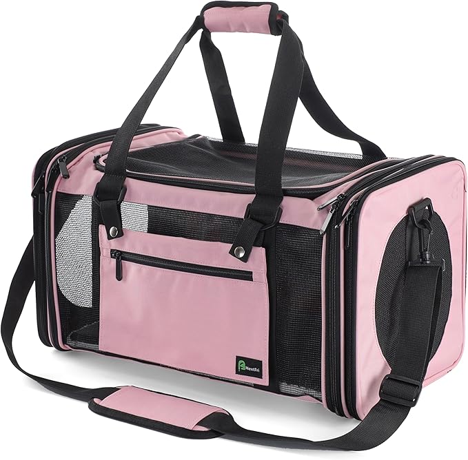 Soft-Sided Pet Carrier for Cats Small Dogs of 15 Lbs Medium Pink