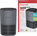 Honeywell Allergen Plus Compact HEPA Small Room Air Purifiers for Home, Up to 530 Ft² Coverage, 3-in-1 Filter, Pet Dander, Smoke & Odor Reducer Air Quality Sensor with Auto Mode, Grey, HPA125V