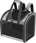 Pecute Cat Backpack with Widened Interior Space, Upgraded Dog Backpack Carrier with Various Ways to Carry, Pet Backpack with Breathable Mesh, Pet Travel Carrier with Soft Padded, Reinforced Support