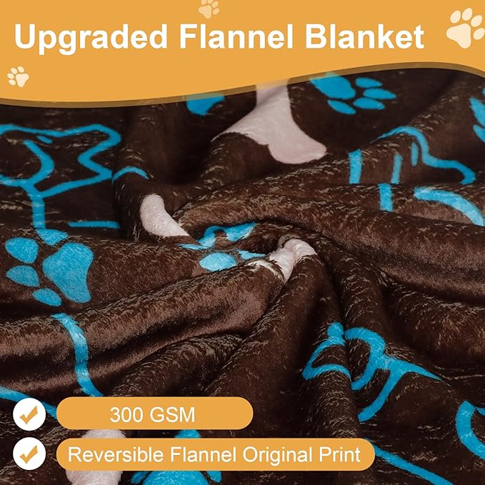 Dog Blanket for Small Dogs Washable-Soft Fluffy Puppy Blanket with Premium 300GSM Coral Fleece,Cozy Calming Cat Blankets for Indoor Cats for Kitten Doggy,Coffee,43x30IN
