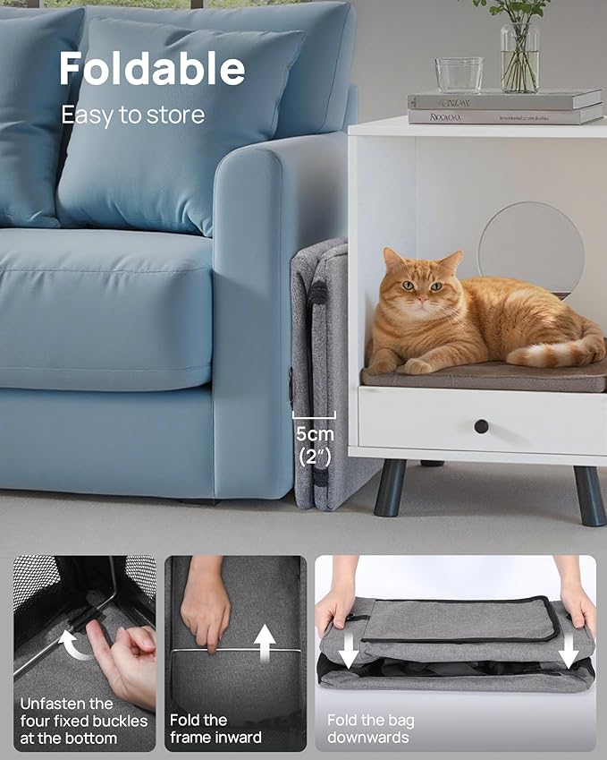 Airline Approved Cat Carrier, Pet Carrier Soft-Sided, Portable Dog Carrier with Stable Structure, TSA Approved Pet Carrier for Pets Less Than 12lbs, Cat Carrier Bag Suitable for Travel, Gray