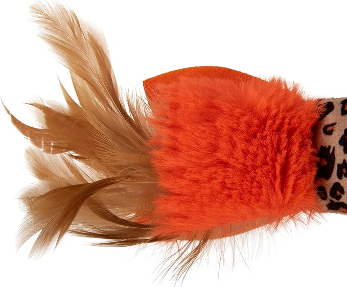 SmartyKat Instincts HappyNip Fin Frenzy Fish Kicker Crinkle Plush Cat Toy, Contains Catnip & Silvervine - Orange/Beige, One Size